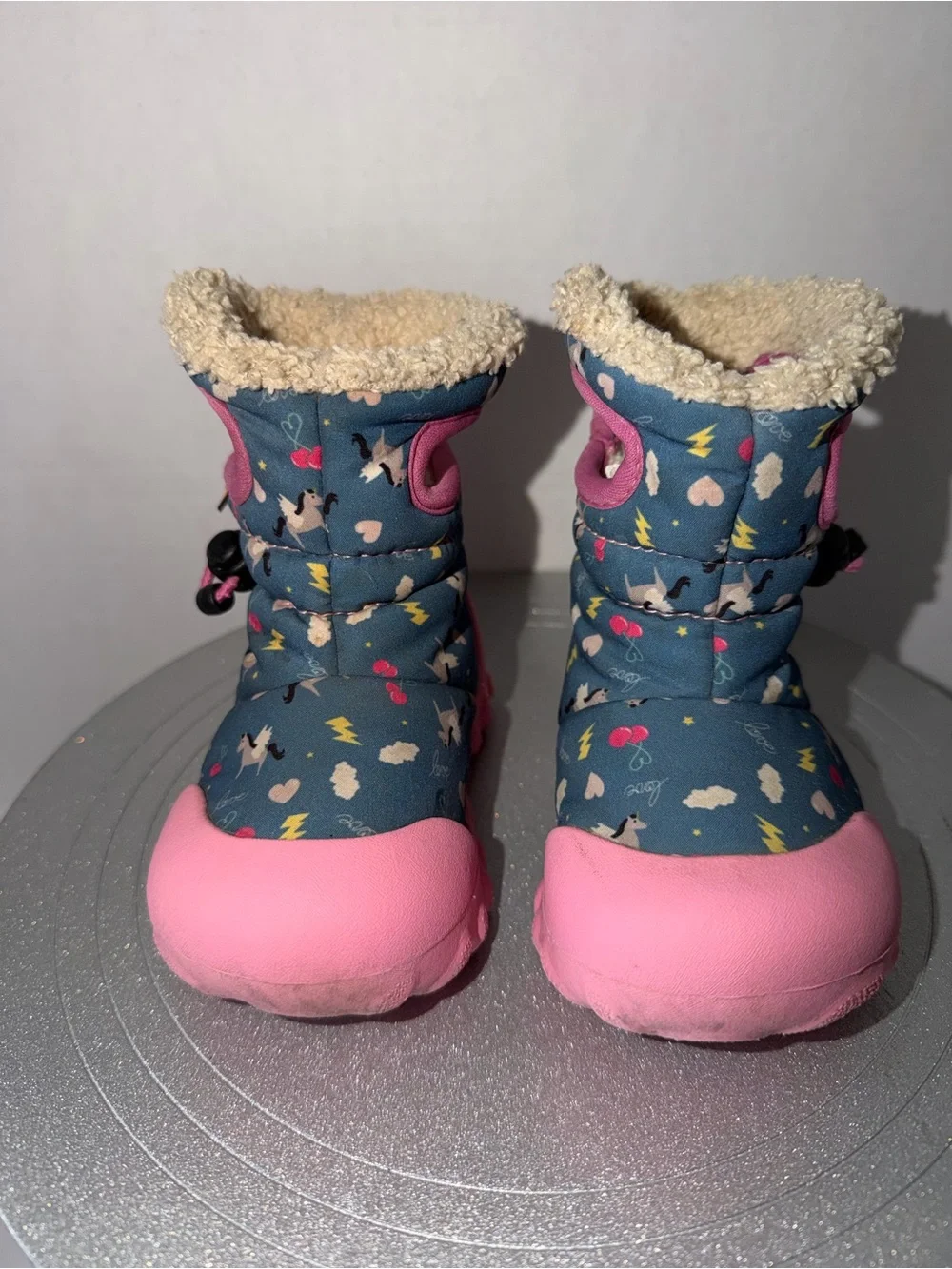 Bogs Rebound  Pegasus Hearts Boots Cozy Lined Boots Sz Infant 6